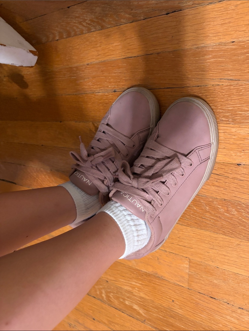 Nautica Women's Pink Lace-Up Low-Top Sneakers